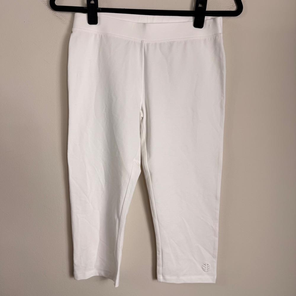 Coolibar Monterey Summer Capris White UPF 50+ Bamboo Cotton Leggings XS 01423